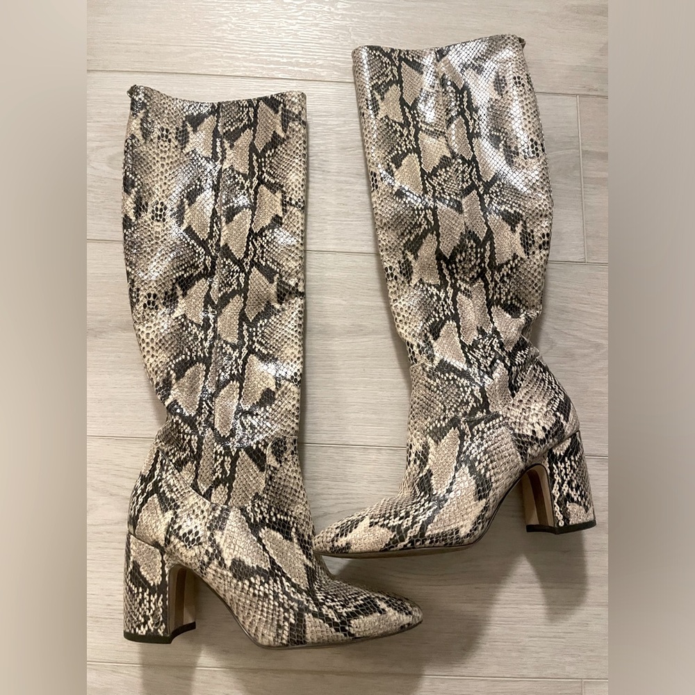Sam Edelman Faux Snakeskin Boots Size 6